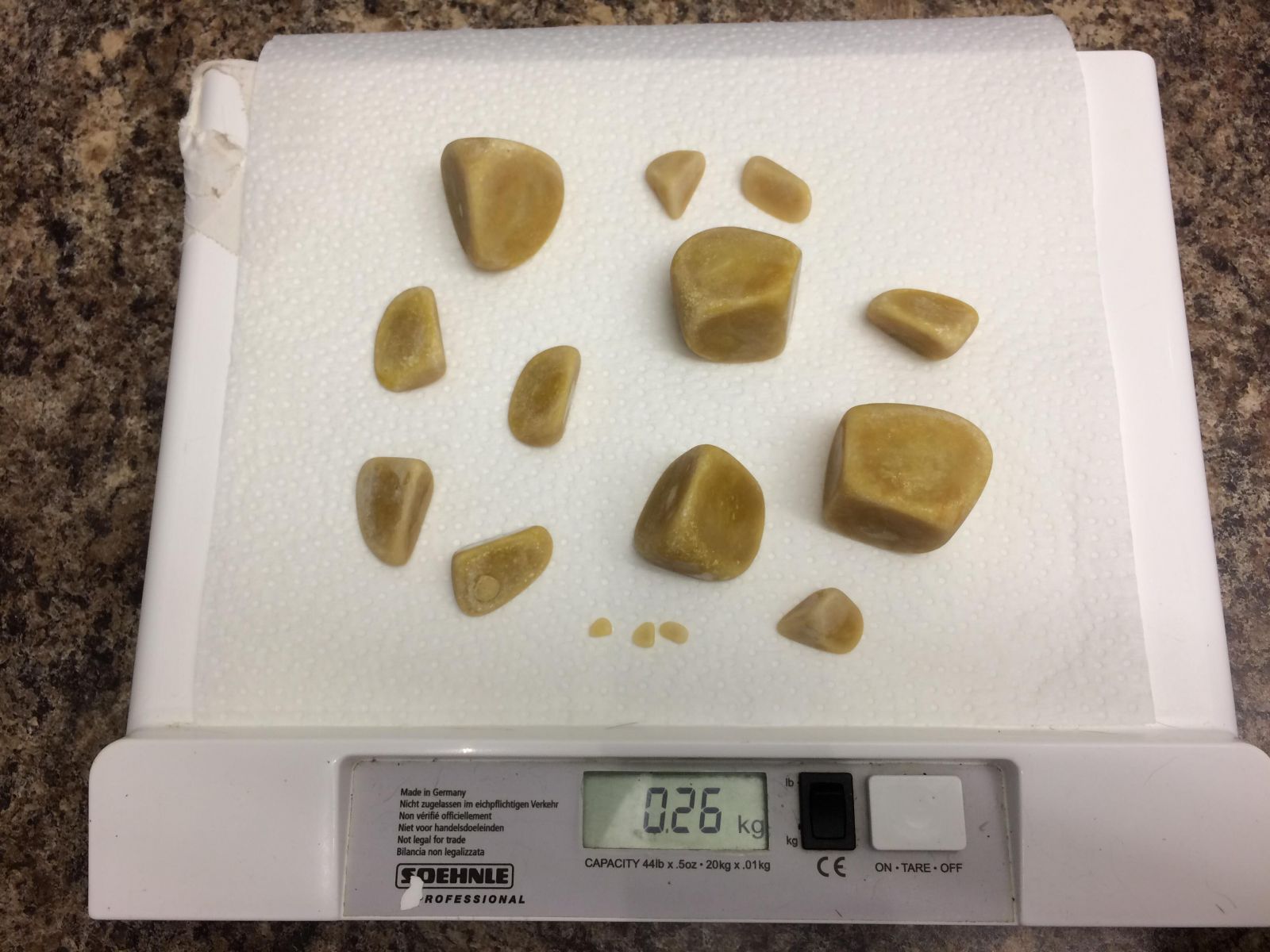 Photo of kidney stones removed from a dog